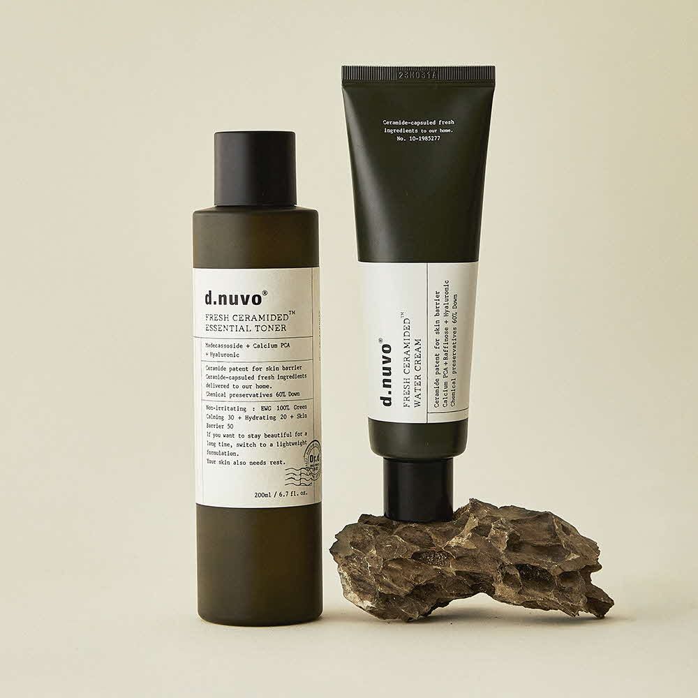 D.NUVO Fresh Ceramided™ Essential Toner 200ml and Water Cream 80ml 2-Piece Skin Barrier Hydration Set _ Made in Korea